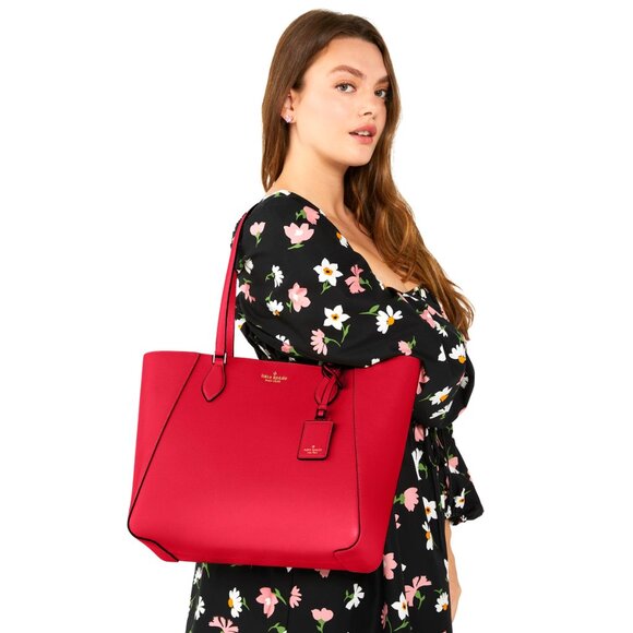 New Kate Spade Poppy Large Leather Tote Perfect Cherry - Picture 5 of 5